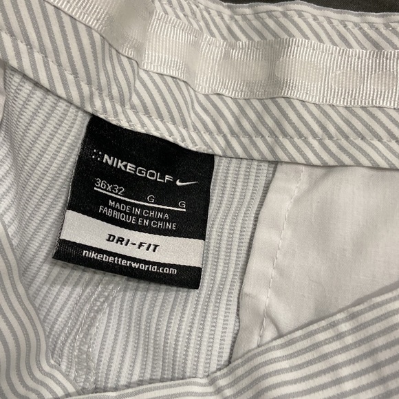 Nike Golf Dri-Fit Pants Size 36x29 White with Gray Stripes - Picture 5 of 5